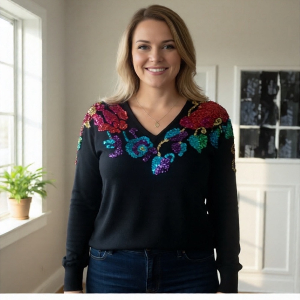 Colorful Sequin Sweater